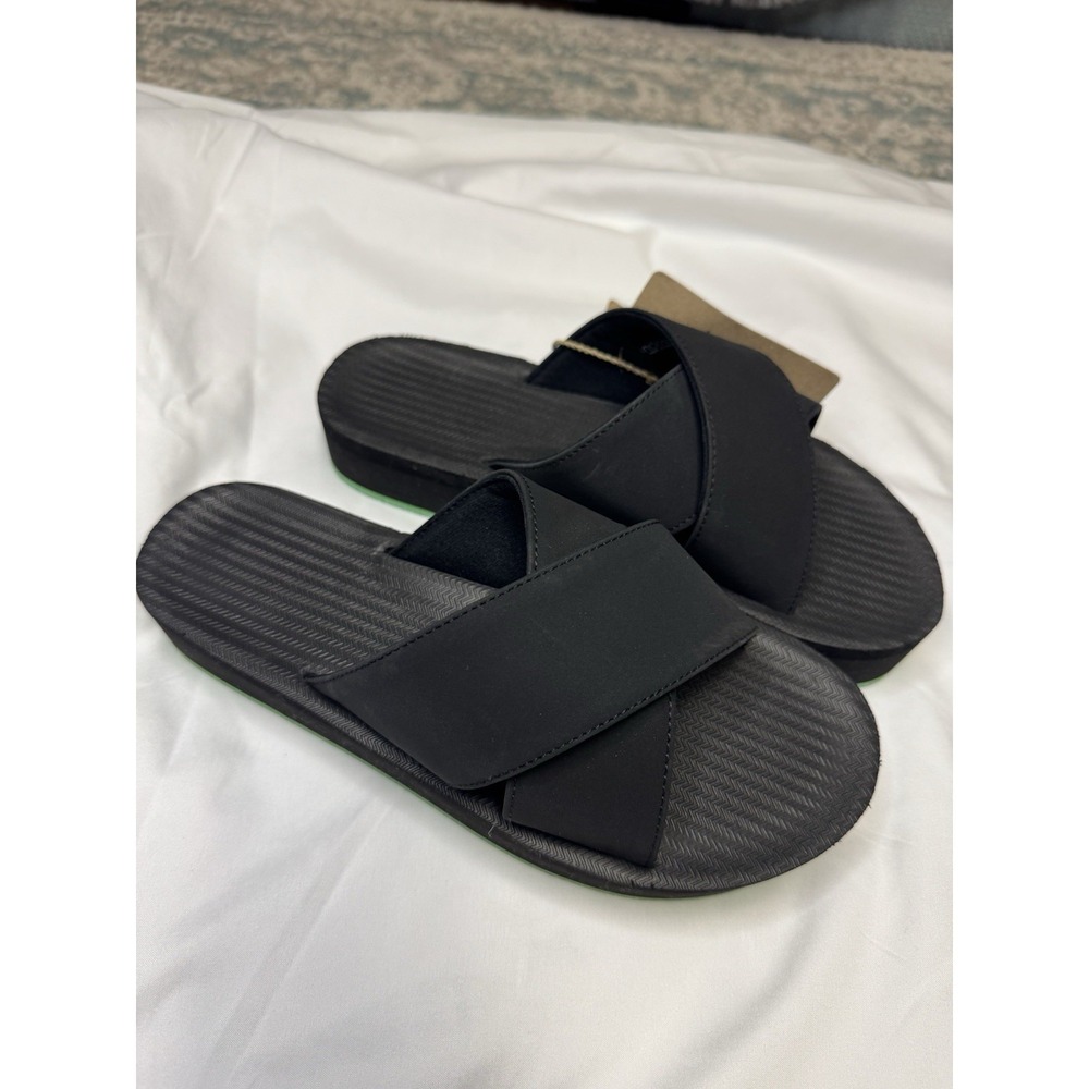 Indosole Cross PF Sneaker Sole Black Sandal NWT Sz 37/38 Beach Pool Shoe